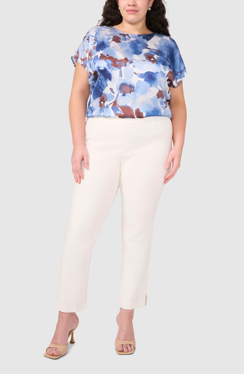 Halogen<sup>®</sup> Printed Charmeuse Top, Alternate, color, Blue Flower