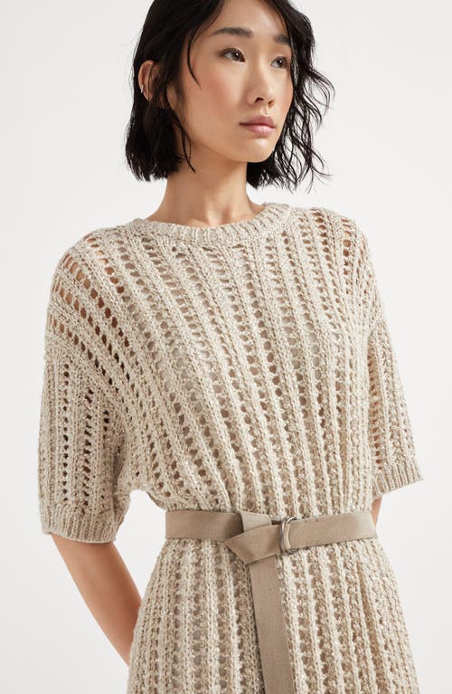 Brunello Cucinelli Beige Dazzling Dress In Natural