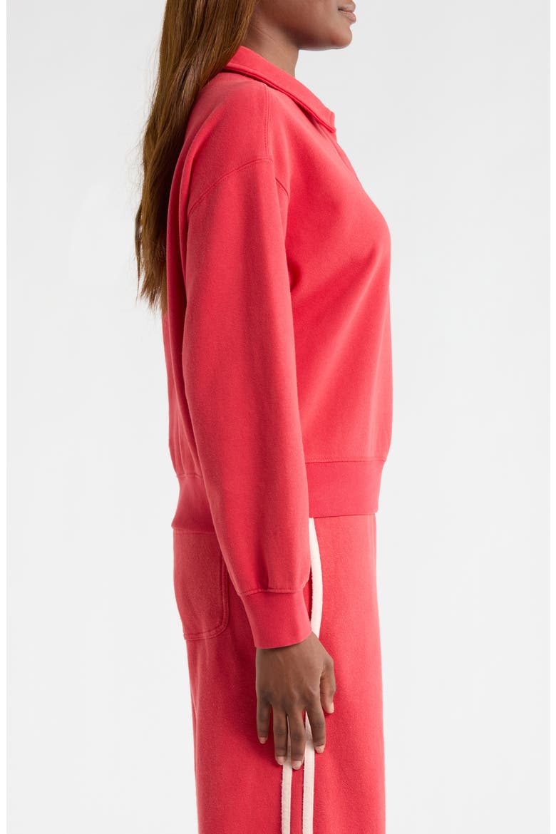 Cloud 9 Cotton Blend Fleece Polo Sweatshirt, Alternate, color, WASHED RED
