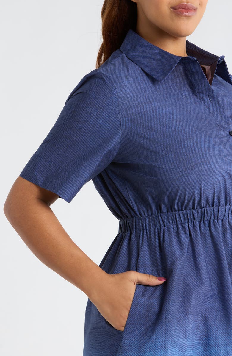 Anne Klein Short Sleeve Shirtdress, Alternate, color, Distant Mountain Multi