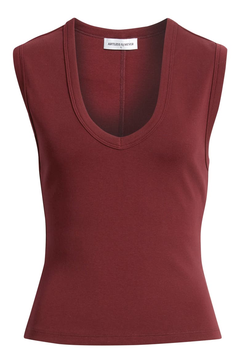 Cameron V-Neck Tank, Alternate, color, MERLOT