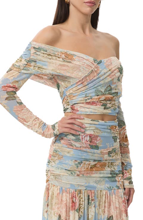 Dido Floral Off the Shoulder Crop Top