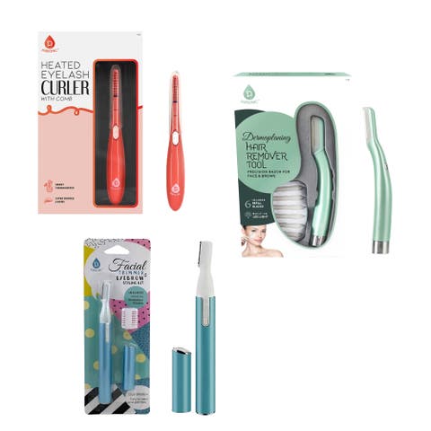 Hair Trimmer, Heated Eyelash Curler & Dermaplaning Tool