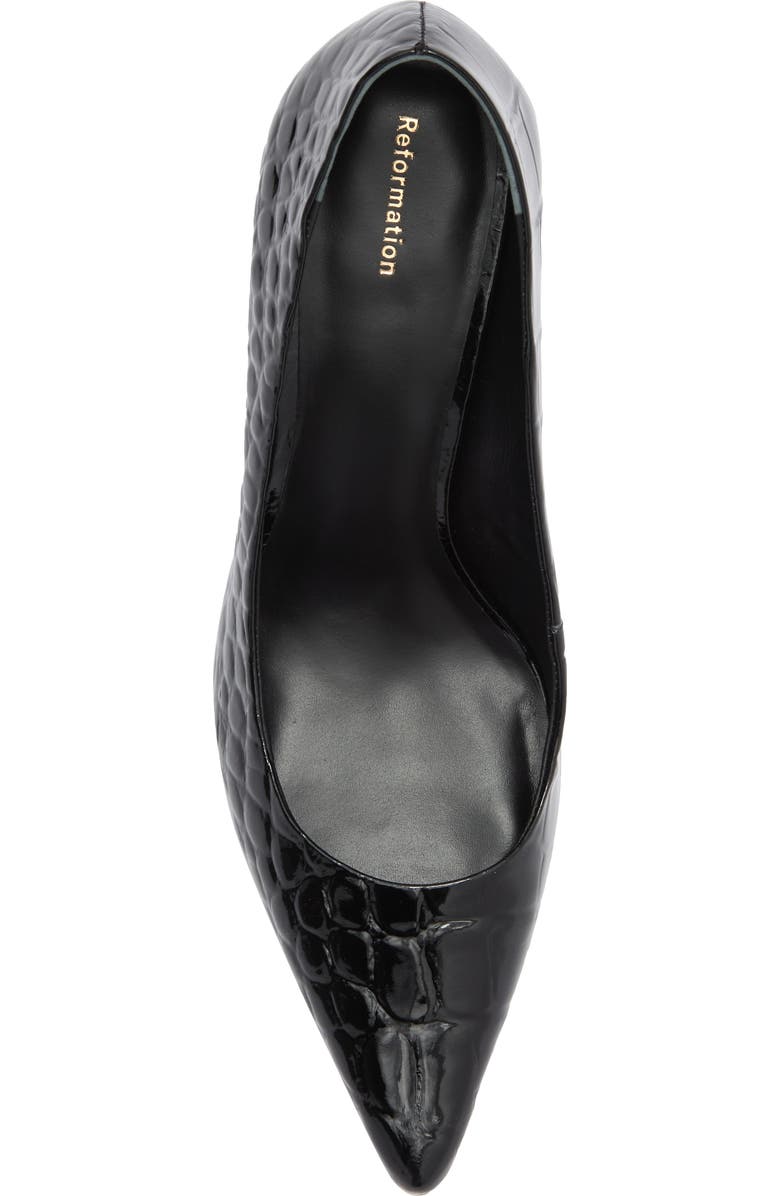 Reformation Willa Croc Embossed Pump, Alternate, color,