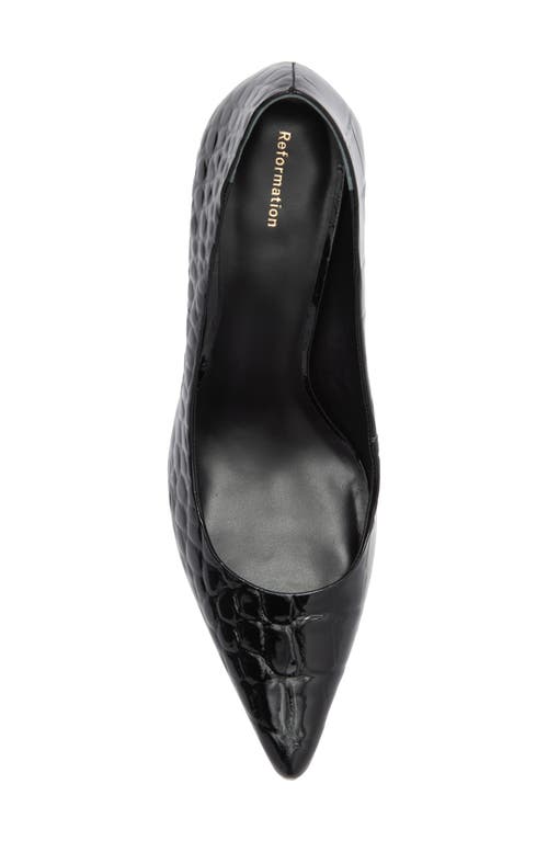 Reformation Willa Croc Embossed Pump