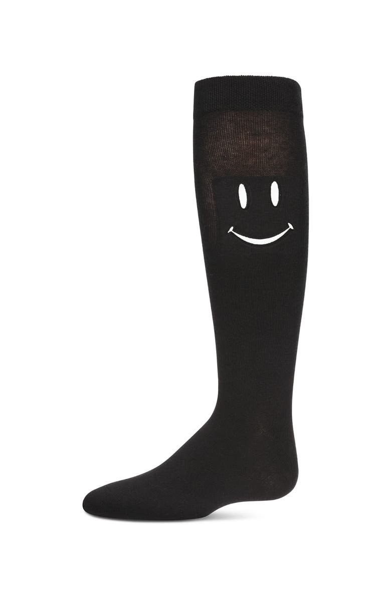 MeMoi Smiley Embossed Knee-High Socks, Main, color, 