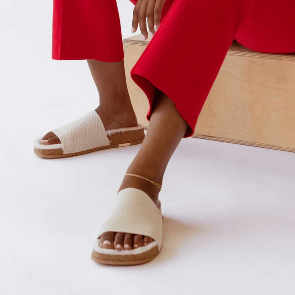 MESSAGE Cozy Shaw Slide, Alternate, color, Creme Brulee