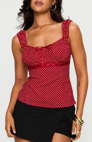 Princess Polly Garconne Polka Dot Top