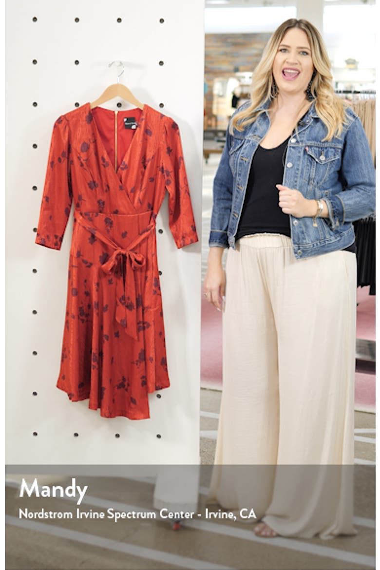 Jacquard Asymmetrical Faux Wrap Dress video
