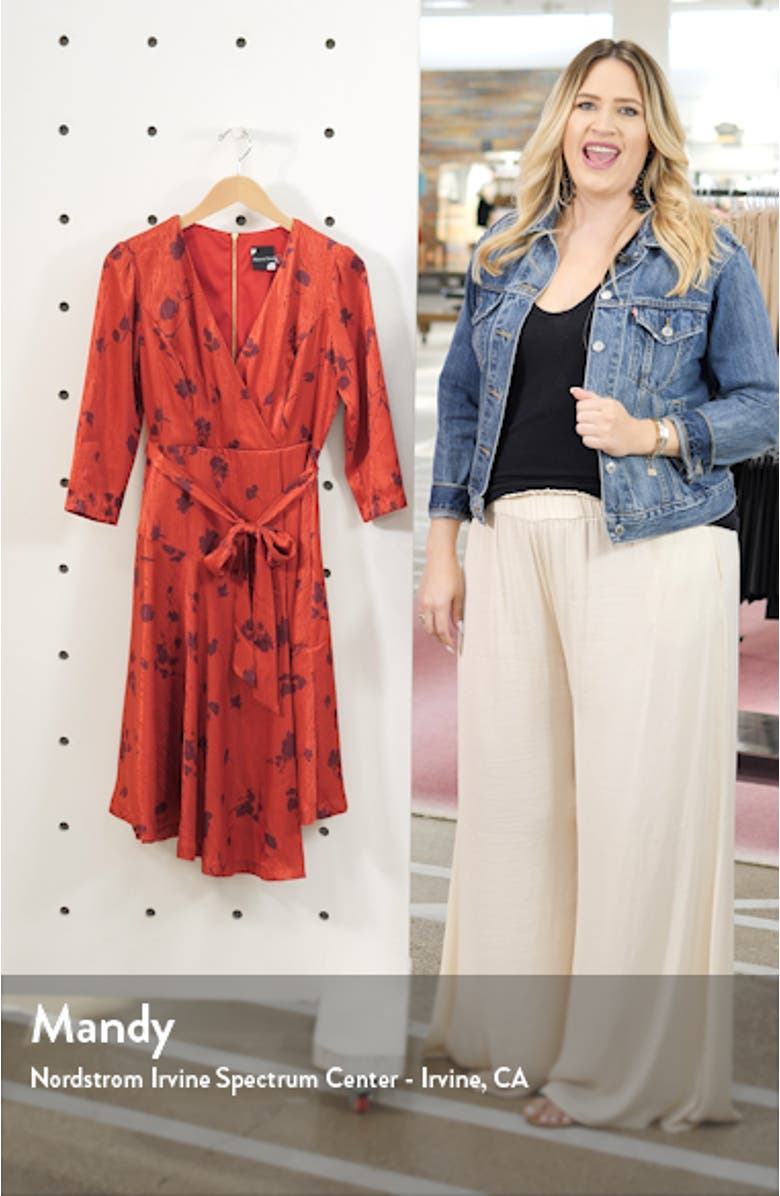 Jacquard Asymmetrical Faux Wrap Dress, sales video thumbnail