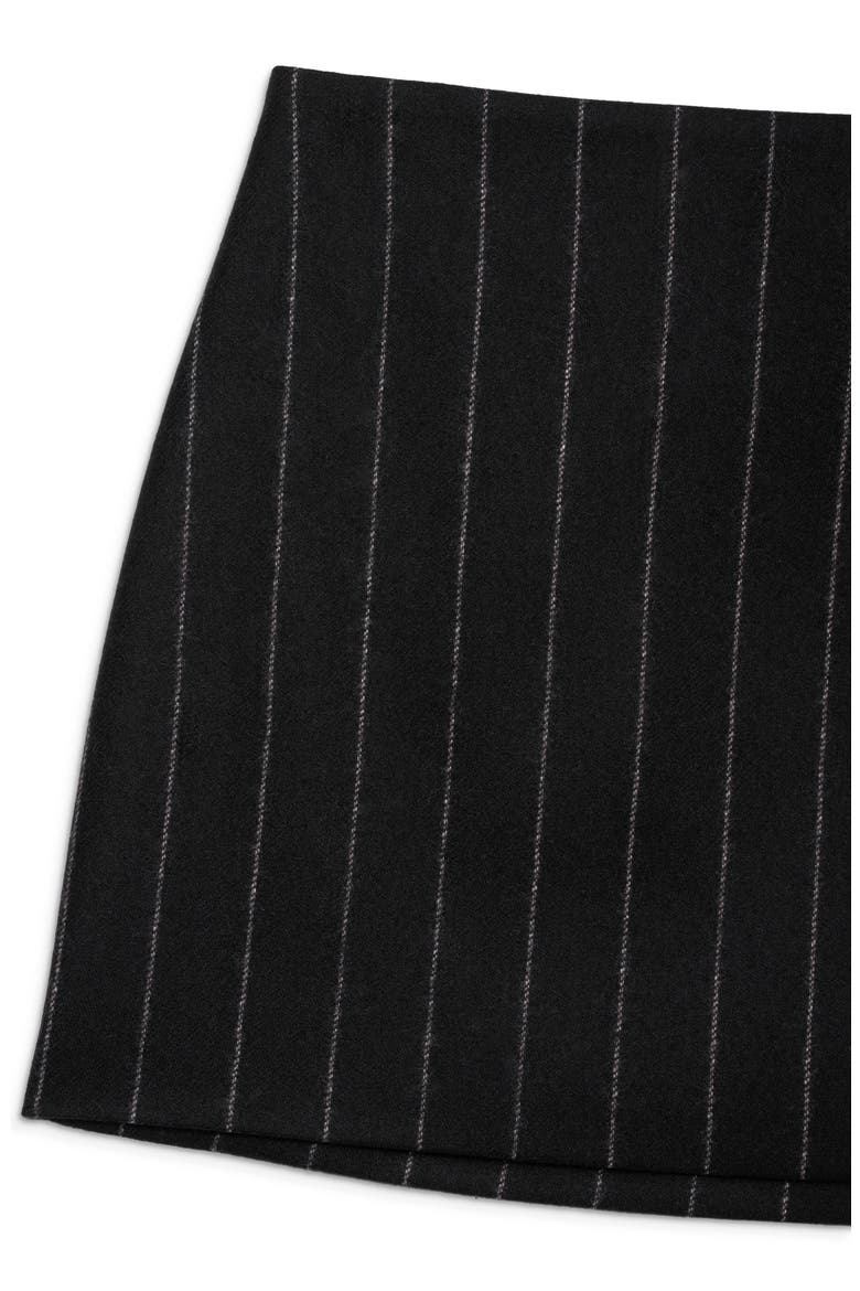 Tierra Pinstripe Wool Blend Miniskirt, Alternate, color, DARK GREY PINSTRIPE