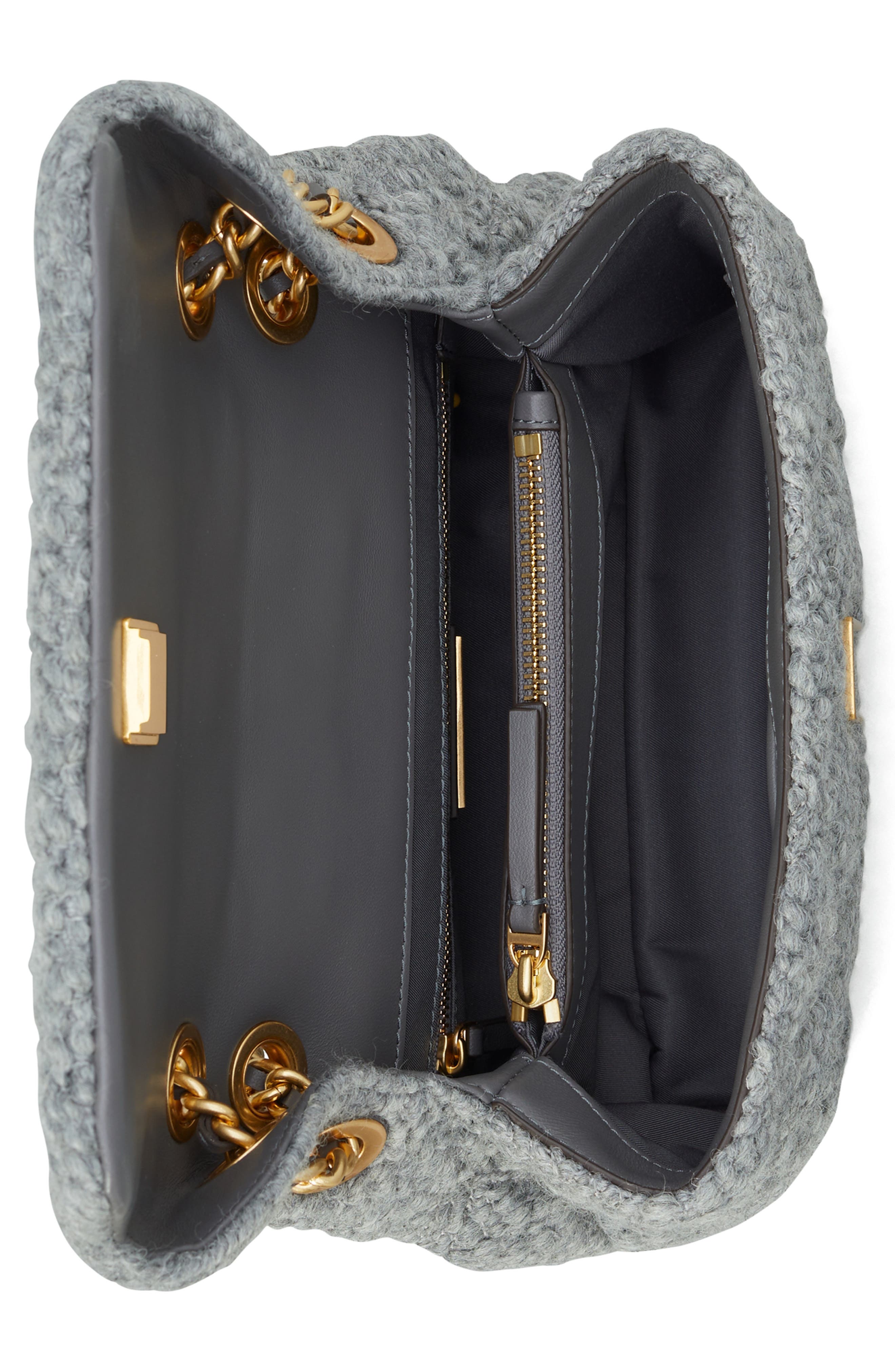 Tory Burch Small Fleming Convertible Wool Blend Bouclé Crossbody Bag, Alternate, color, 