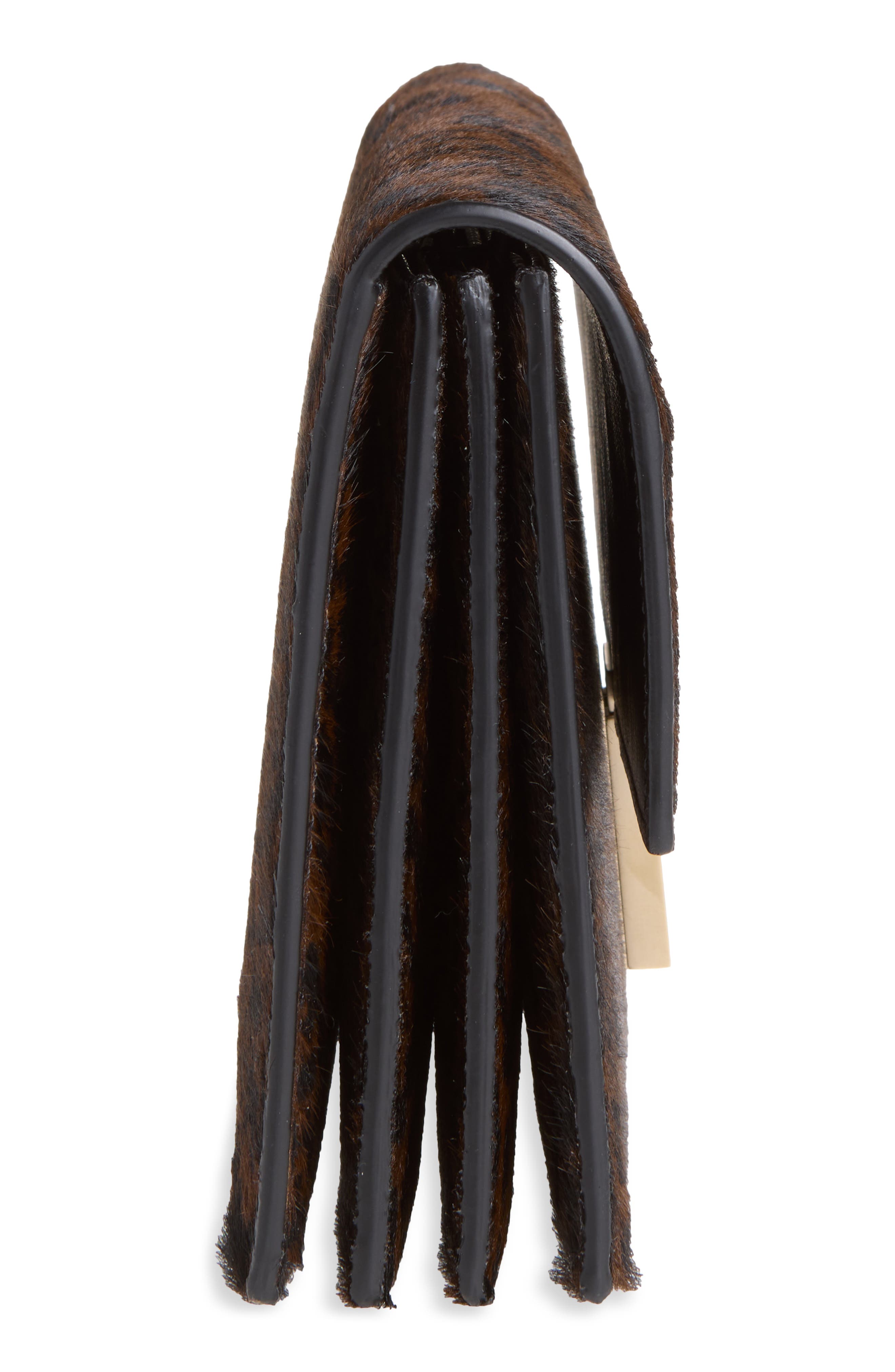 Mia Calf Hair Mini Bag, Alternate, color, BROWN/ BLACK