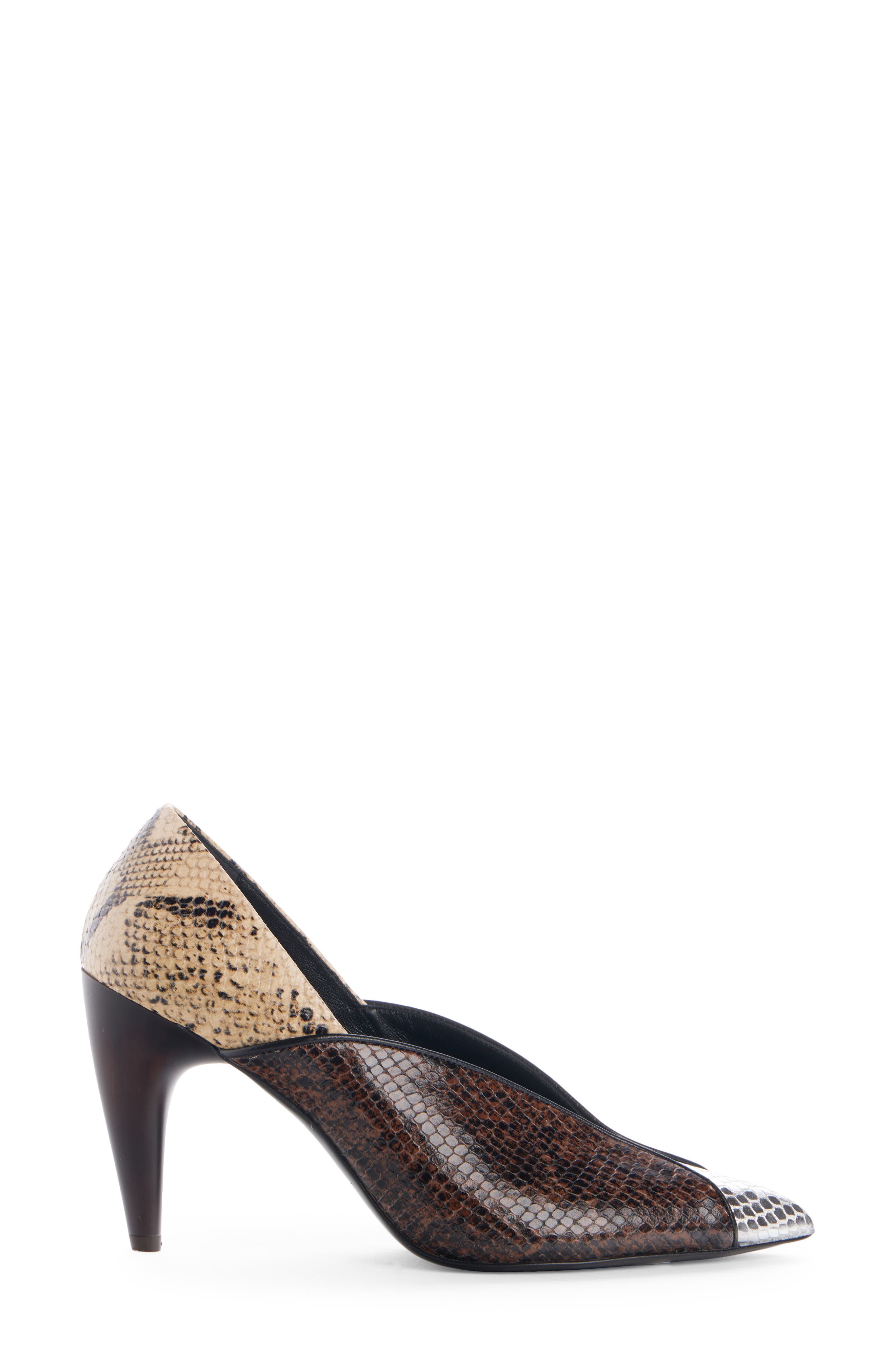Luza Snake Embossed Leather Pump, Alternate, color, SAHARA/ MOCHA