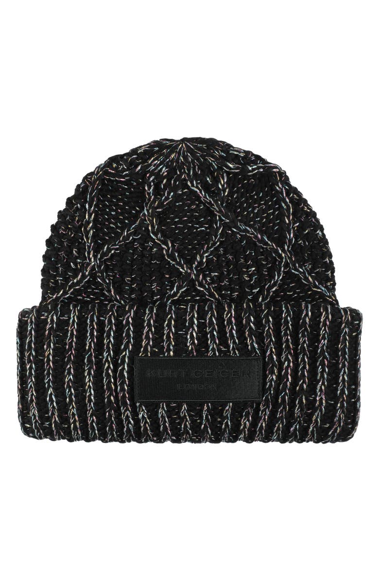 Kurt Geiger London Metallic Cable Knit Beanie | Nordstromrack display picture 1