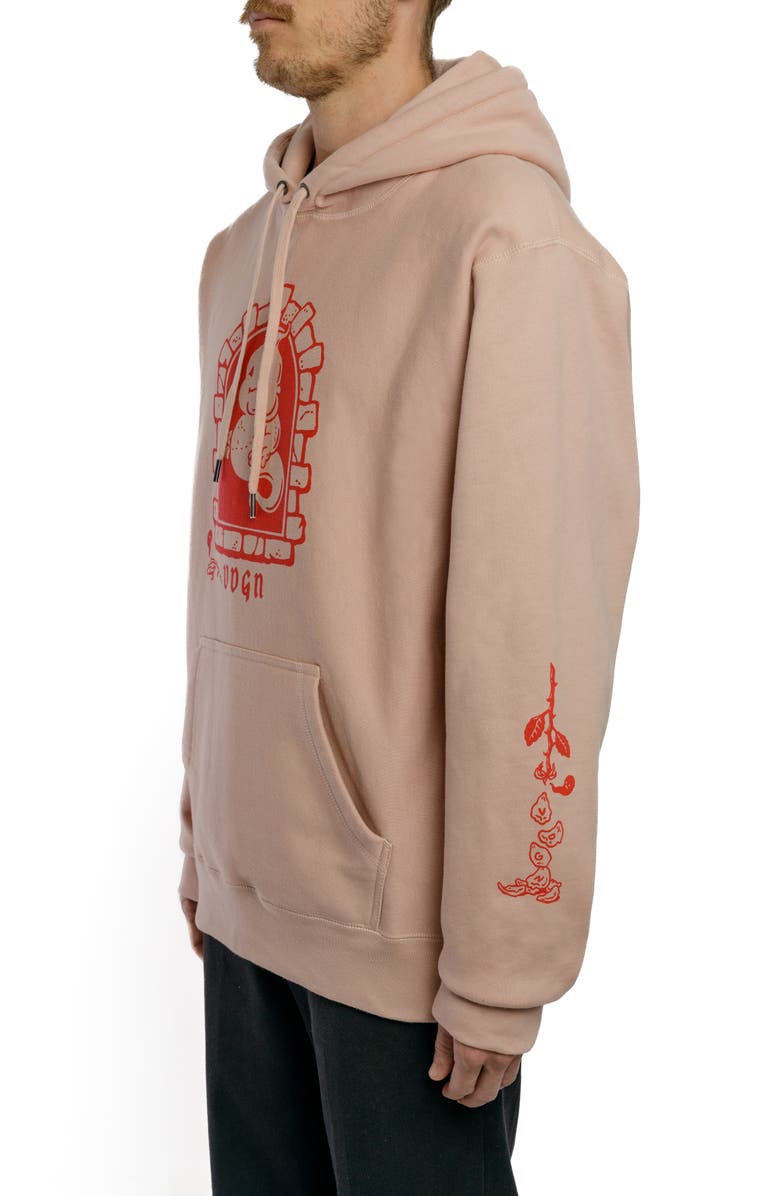 Vardagen Dead Flowers Heavyweight Hoodie, Alternate, color, Dusty Pink