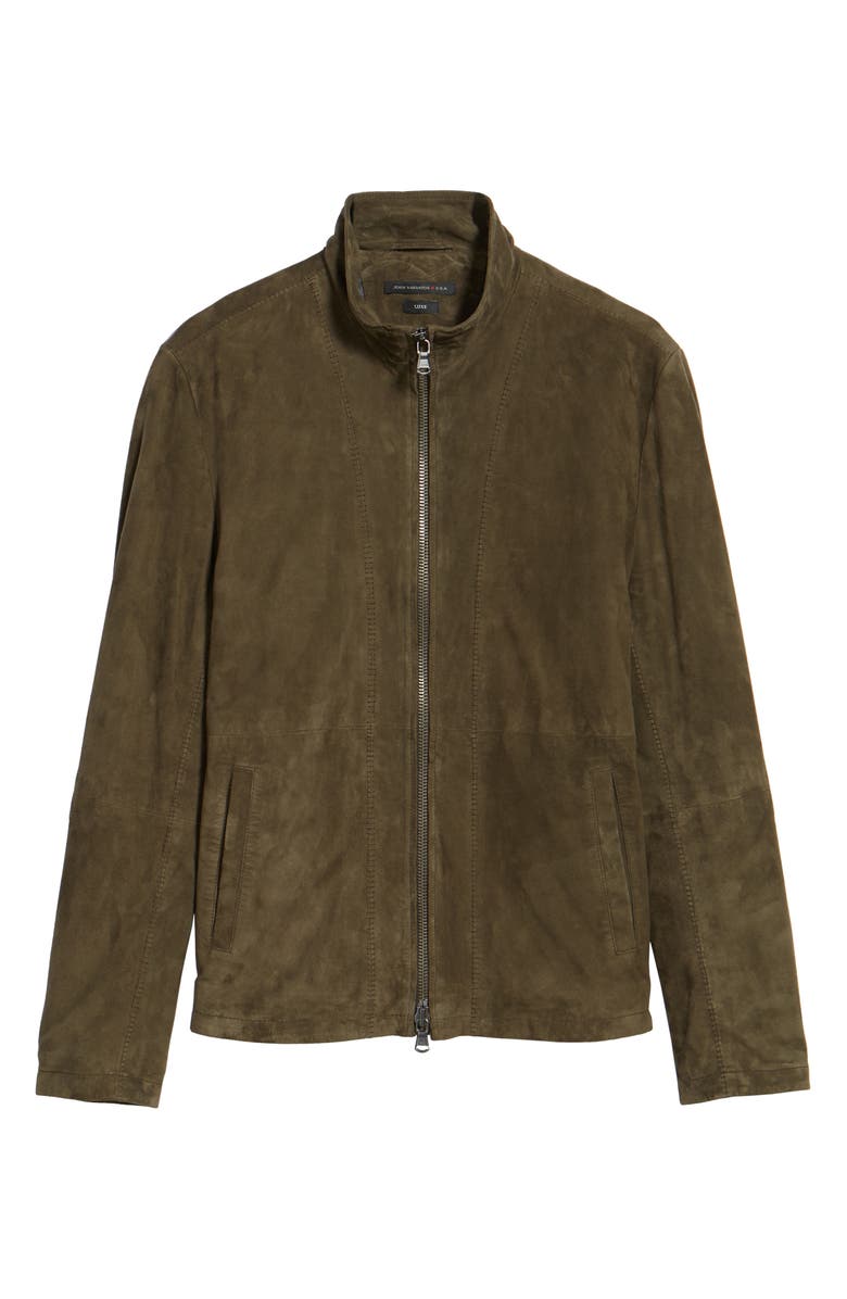John Varvatos Star USA Zip Front Leather Jacket, Alternate, color,