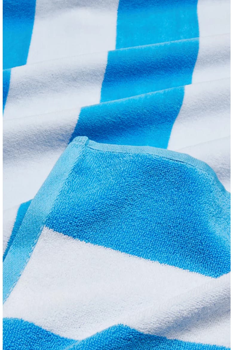 Striped Cotton Beach Towel, Alternate, color, LIGHT/ PASTEL BLUE