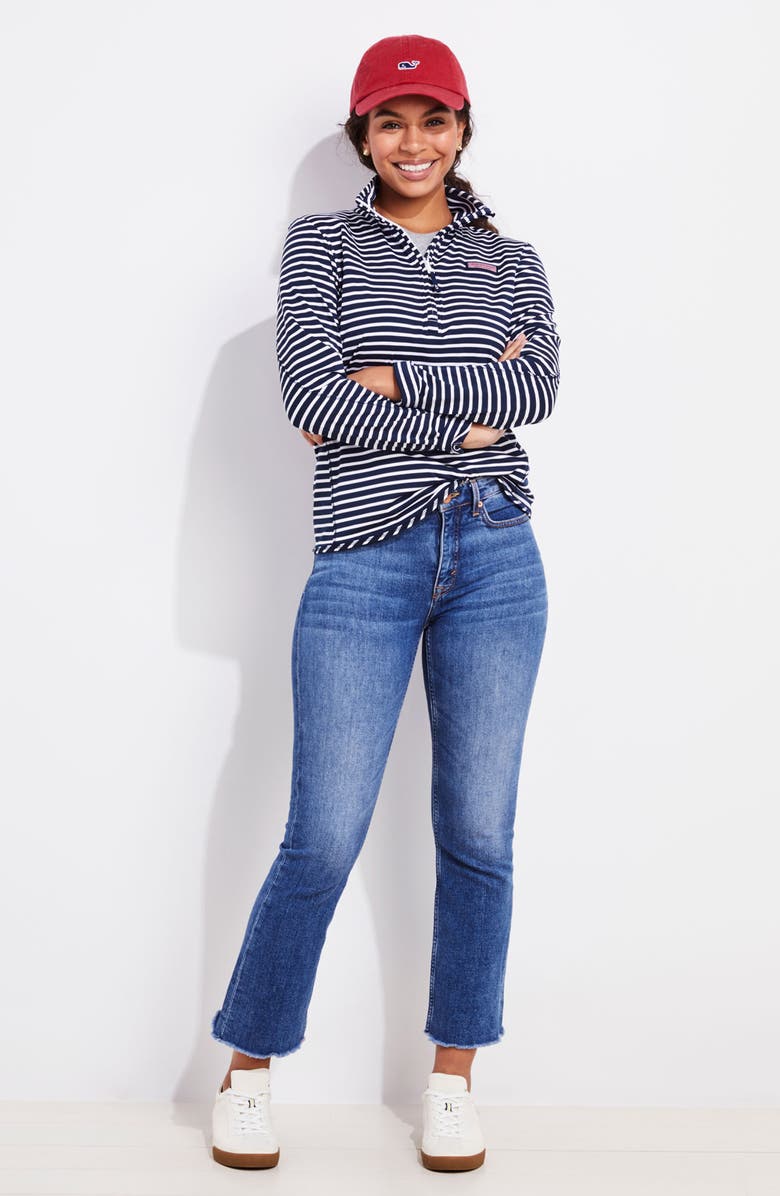 vineyard vines Microstripe Sankaty Half Zip Shep Shirt, Alternate, color, 7595 Navy