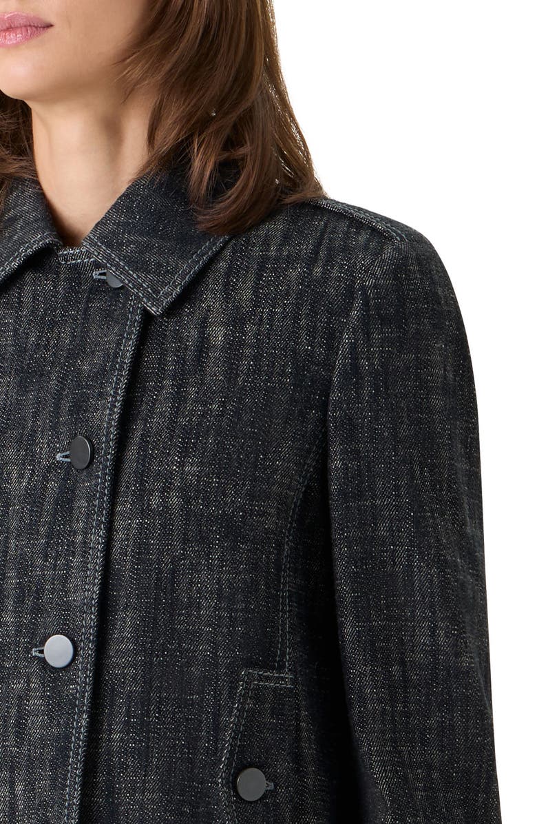 Akris punto Double Breasted Heavyweight Cotton Denim Jacket, Alternate, color, Black Denim