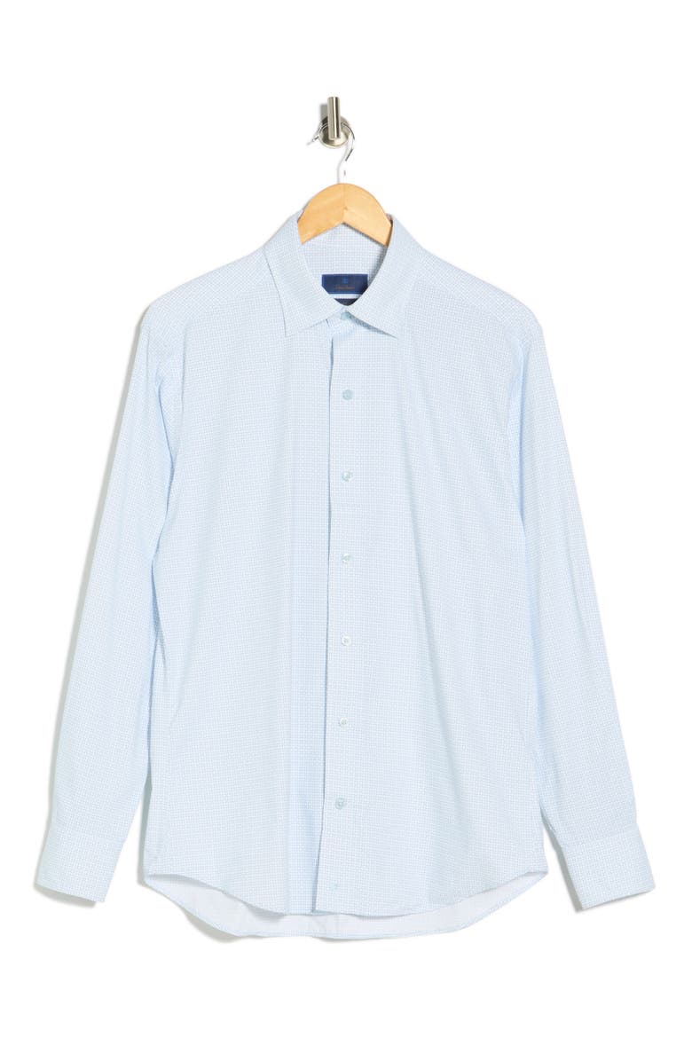 Neat Print Performance Sport Shirt, Alternate, color, WHITE/ SKY