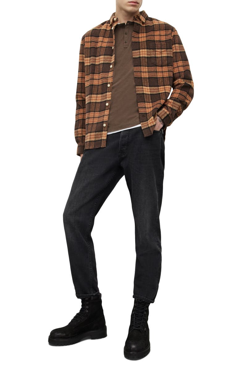 AllSaints Figure Long Sleeve Cotton Henley, Alternate, color,