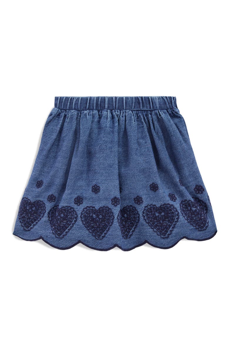 Kids' Embroidered Chambray Skirt, Alternate, color, CHAMBRAY