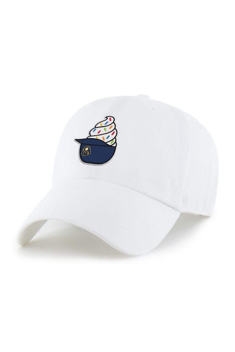 Preschool '47  White Milwaukee Brewers Ice Cream Helmet Clean Up Adjustable Hat, Main, color, White