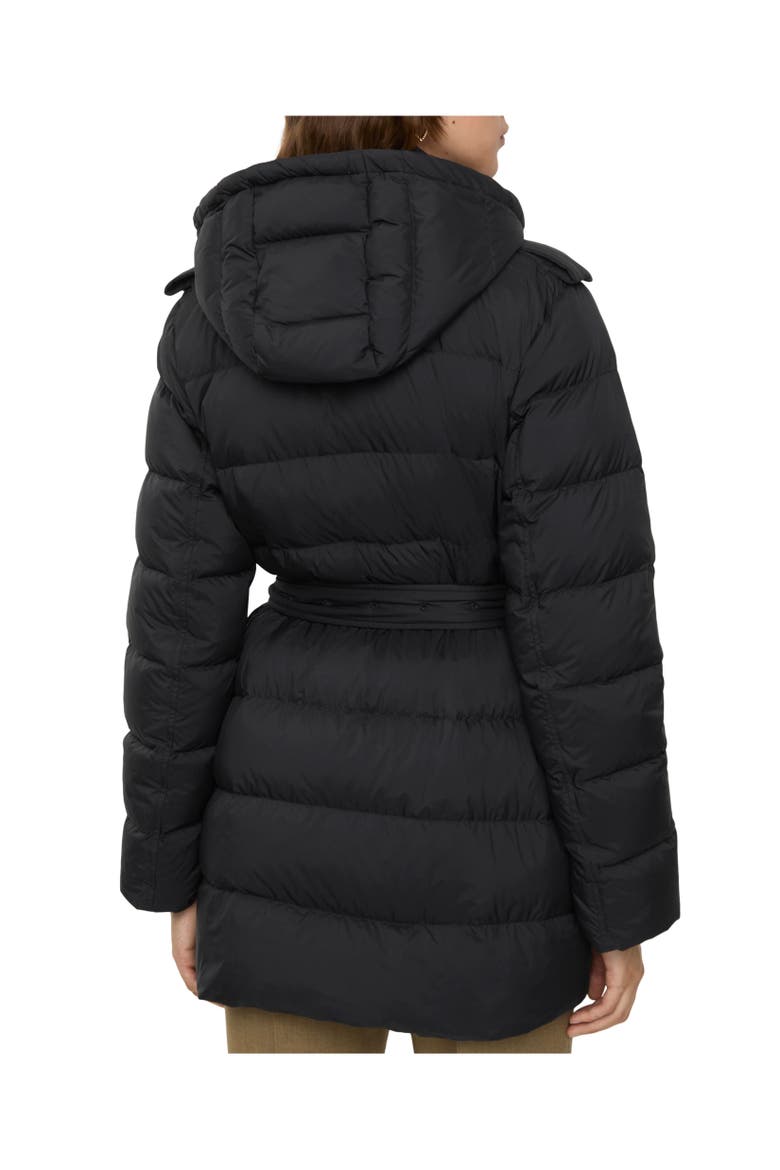 Short Nylon Hooded Puffer Coat, Alternate, color, Black