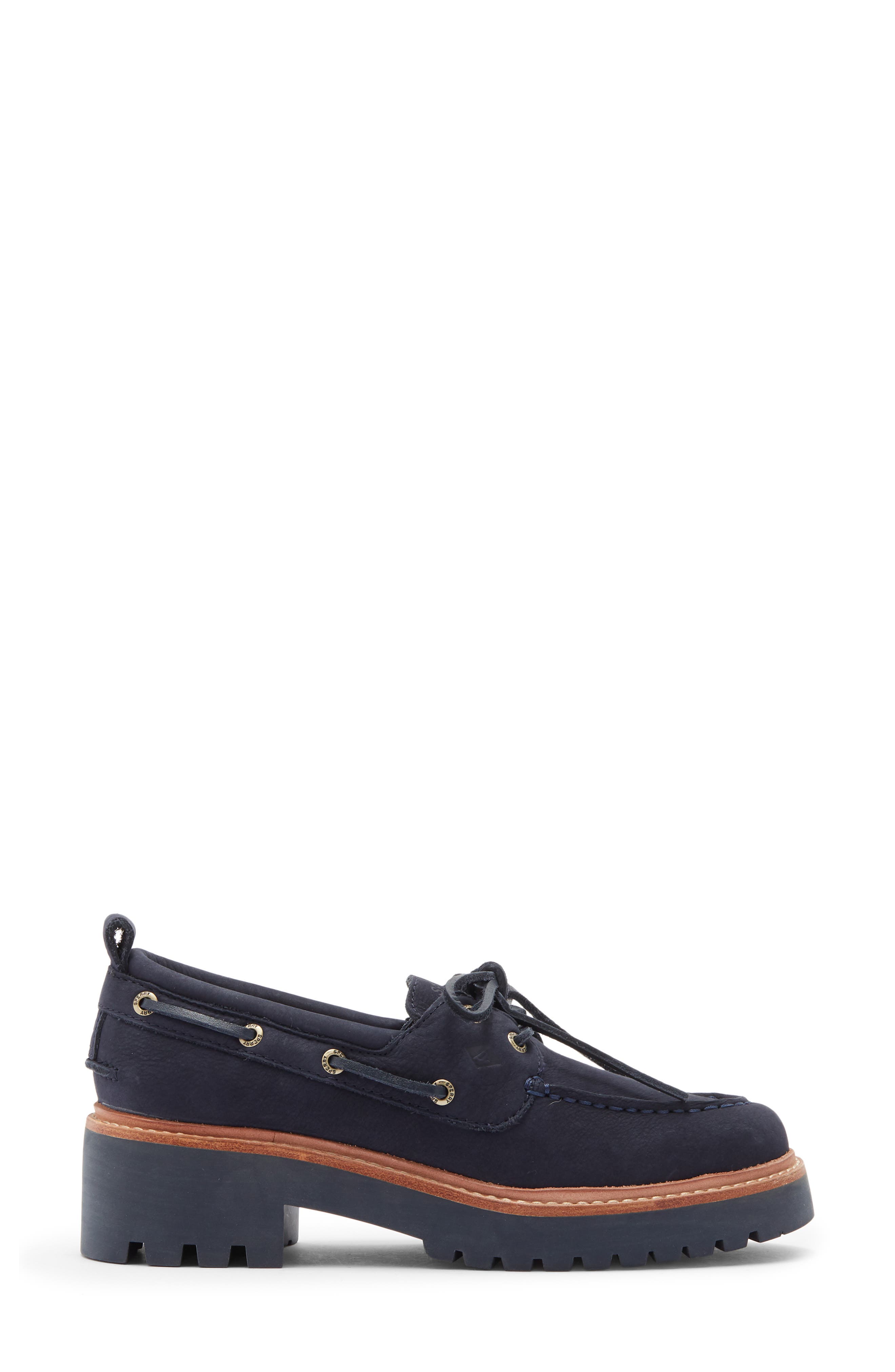 Lug Sole Boat Shoe, Alternate, color, NAVY