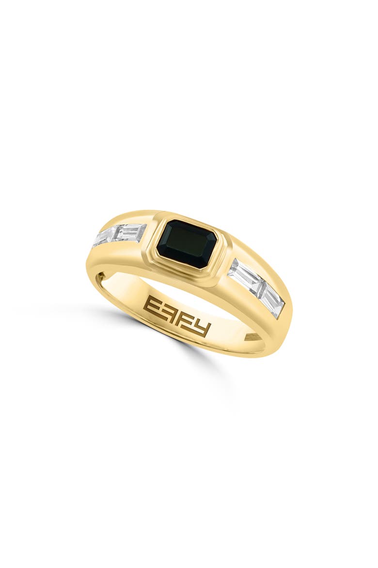 Men's Onyx & CZ Wide Signet Ring, Main, color, BLACK
