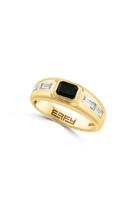 Men's Onyx & CZ Wide Signet Ring