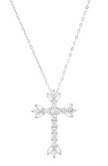 Queen Jewels Cubic Zirconia Cross Pendant Necklace