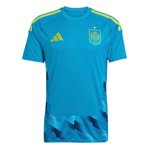 Men's adidas  Turquoise Spain National Team FIFA x World Cup 2026 Goalkeeper Replica Jersey
