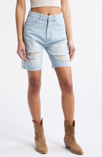 Lux High Waist Slim Fit Jean Shorts