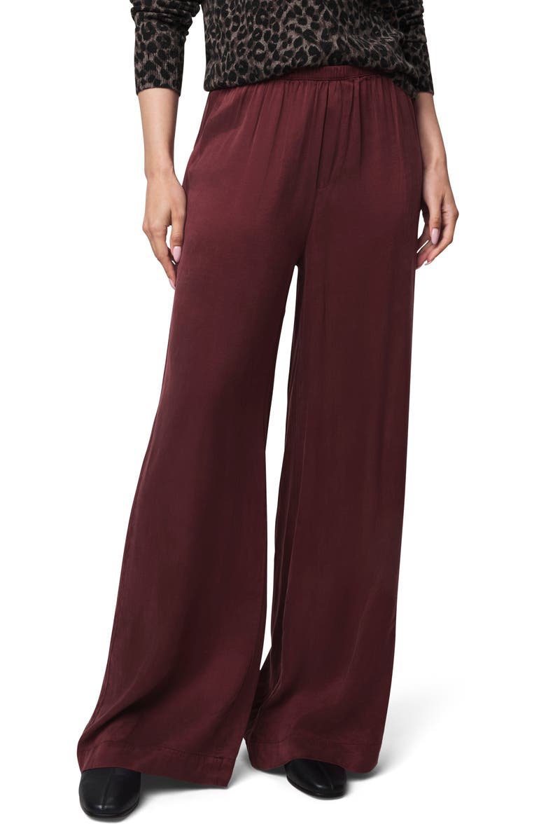Splendid Serena Satin Pull-On Pants, Main, color, Rosewood