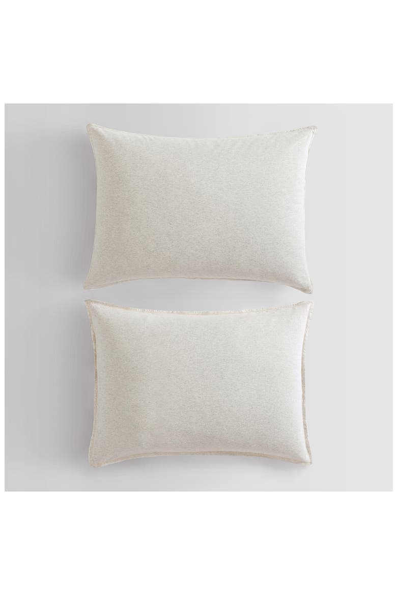 Mélange Cotton Blend Jersey Duvet & Shams Set, Alternate, color, WHITE