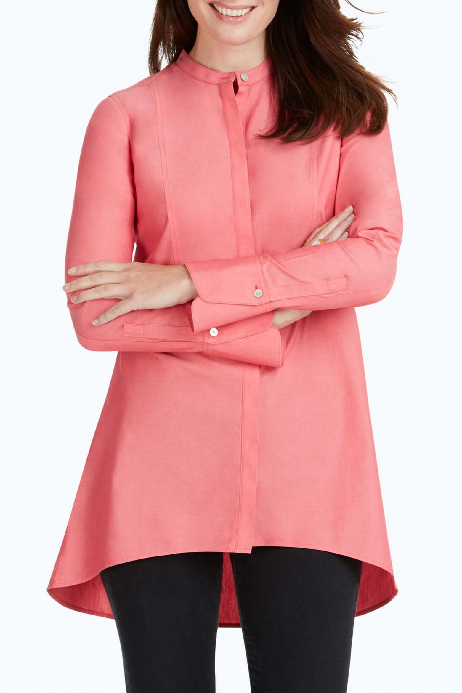 Small Pinpoint Foxcroft Cally Non-Iron Pinpoint Tunic (Women) | Nordstromrack
