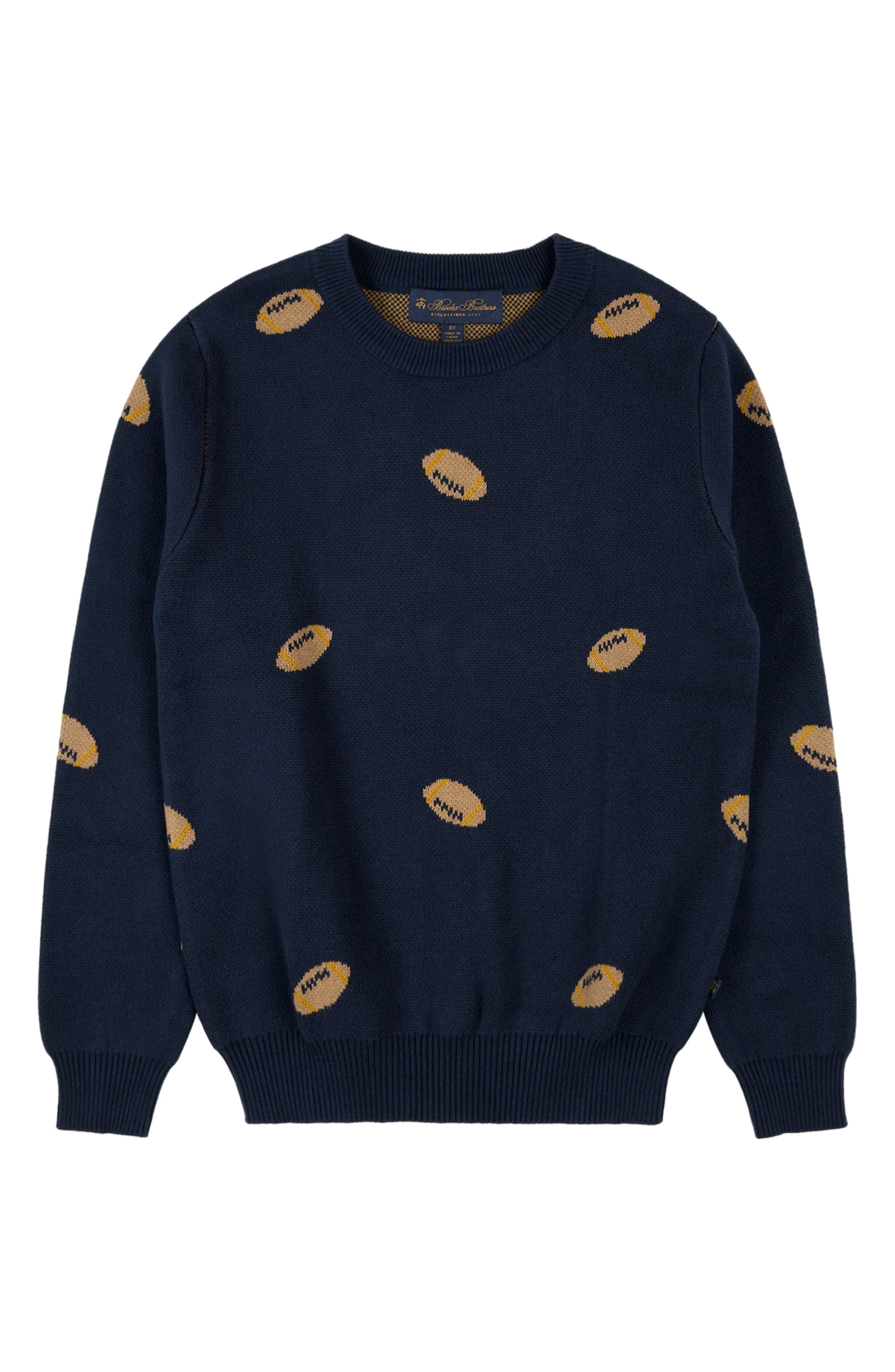 Brooks Brothers Kids' Football Logo Sweater