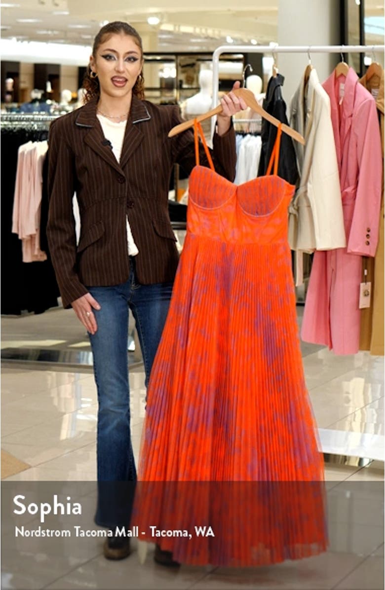 Amara Floral Bustier Pleated Fit & Flare Dress, sales video thumbnail