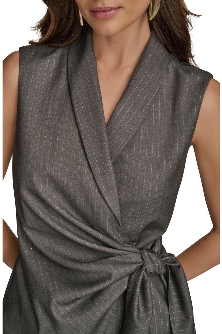 Pinstripe Wrap Vest, Alternate, color, GREY/ SILVER
