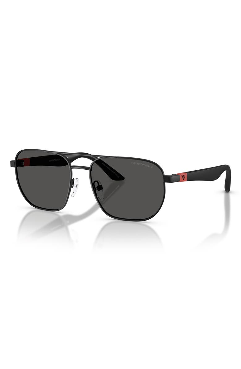 Emporio Armani Kids' 51mm Square Sunglasses, Alternate, color, Matte Black / Dark Grey