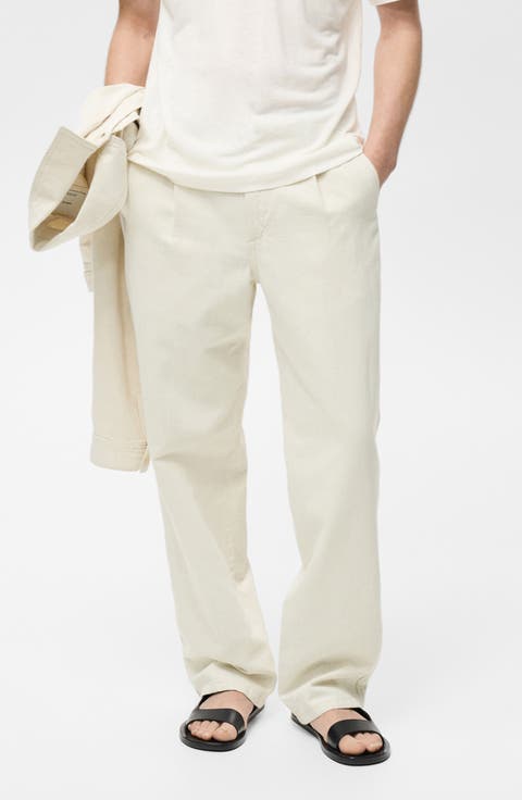 Relaxed Fit Cotton & Linen Pants
