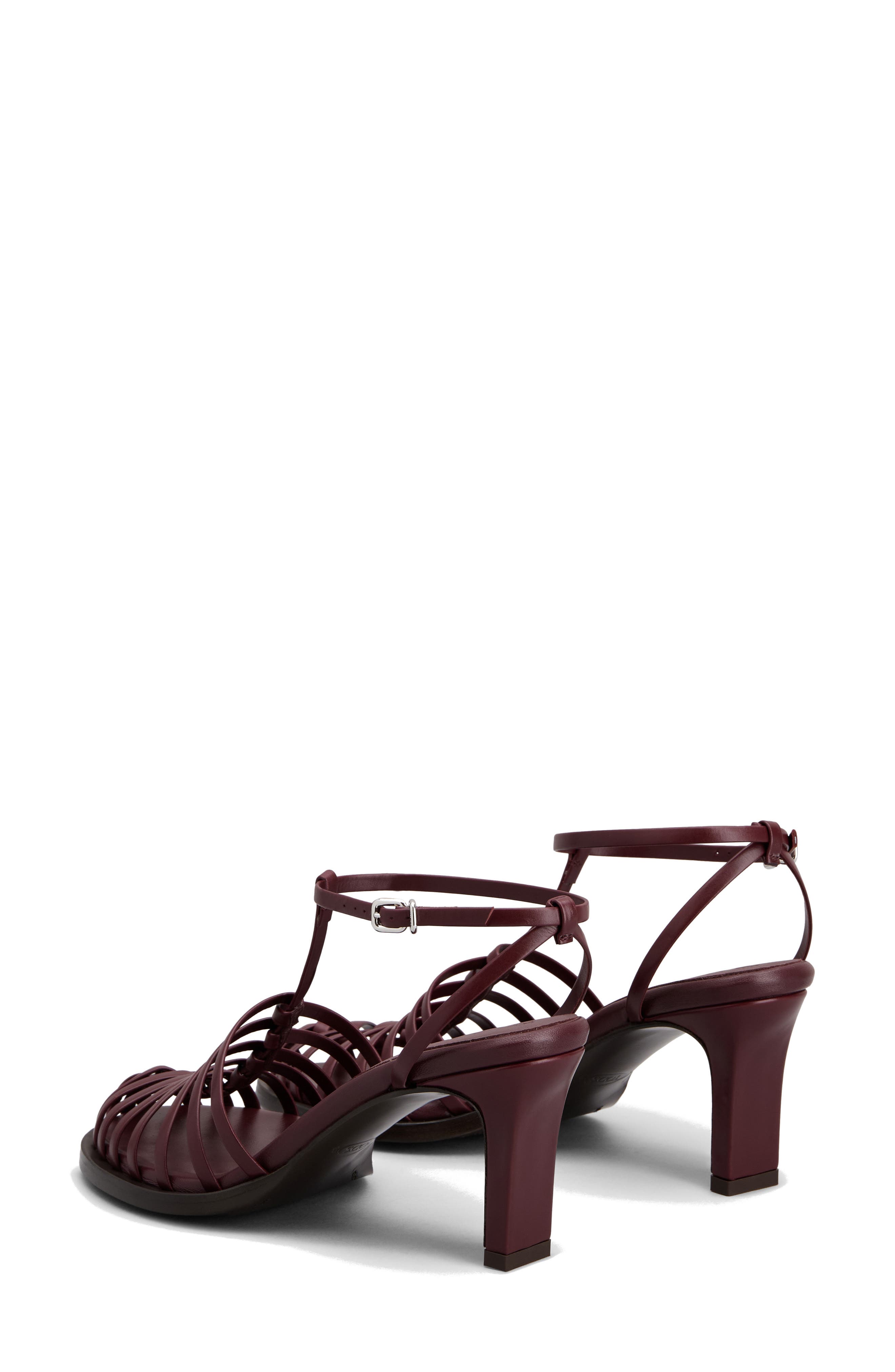 Tod's T-Strap Cage Sandal, Alternate, color, Cabernet Red