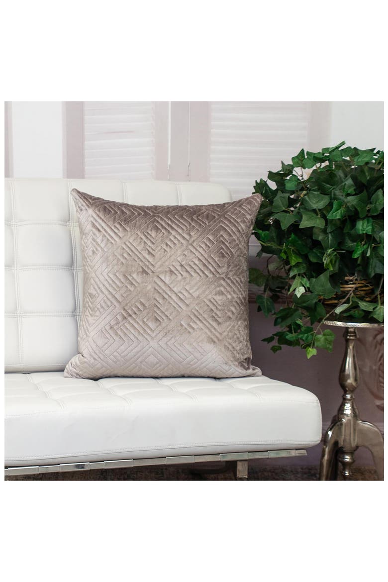 Tufted Velvet Throw Pillow, Alternate, color, TAUPE