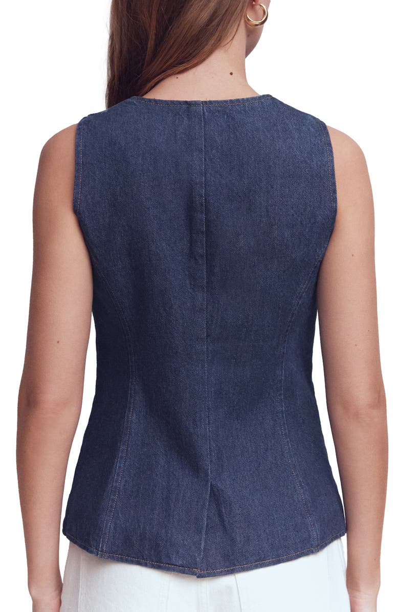 Boden Cotton Denim Vest, Alternate, color, Indigo Denim