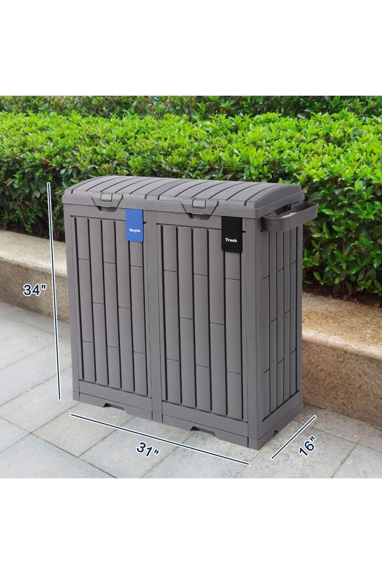 62 Gallon Outdoor Trash Can Ash Tray, Alternate, color, Gray