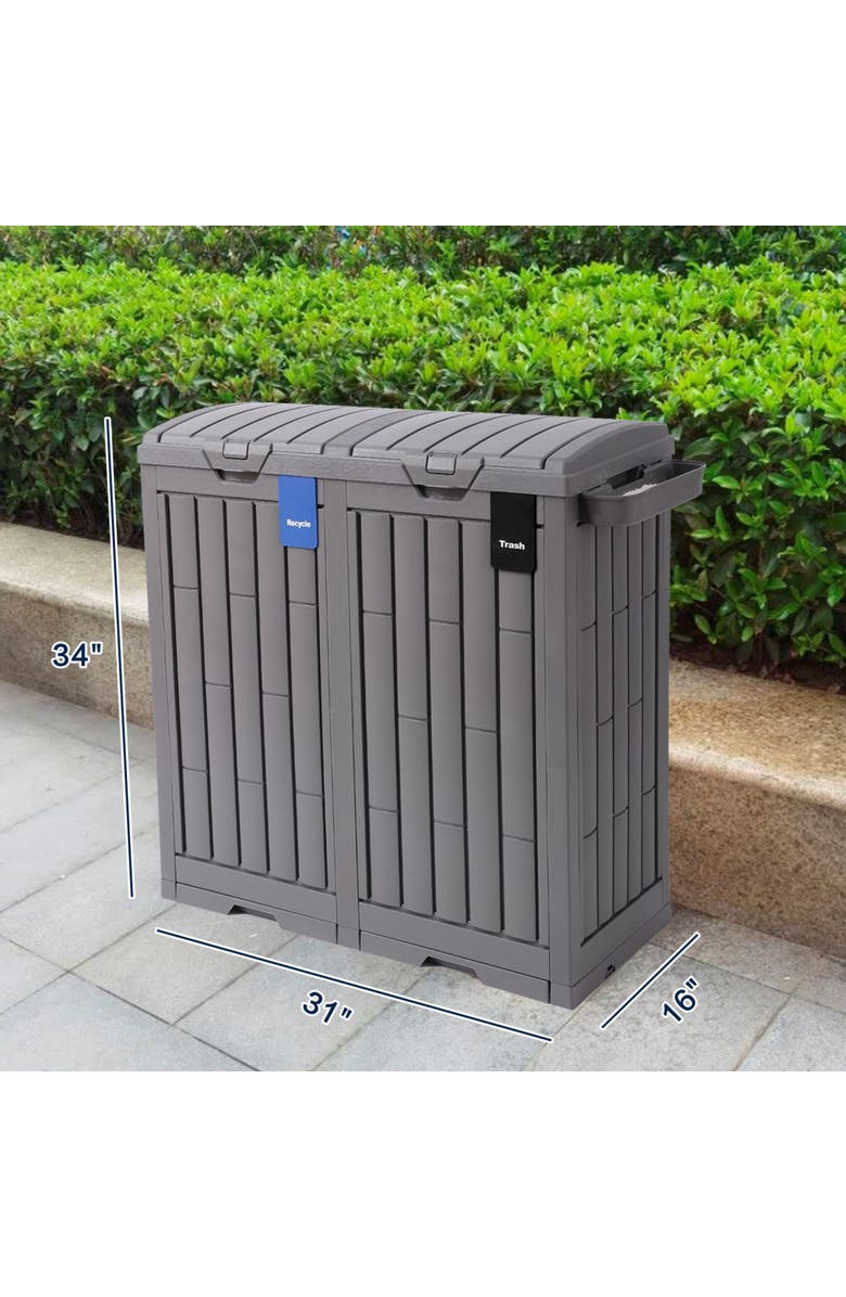 Ashfield & Harkness 62 Gallon Outdoor Trash Can Ash Tray, Alternate, color, Gray