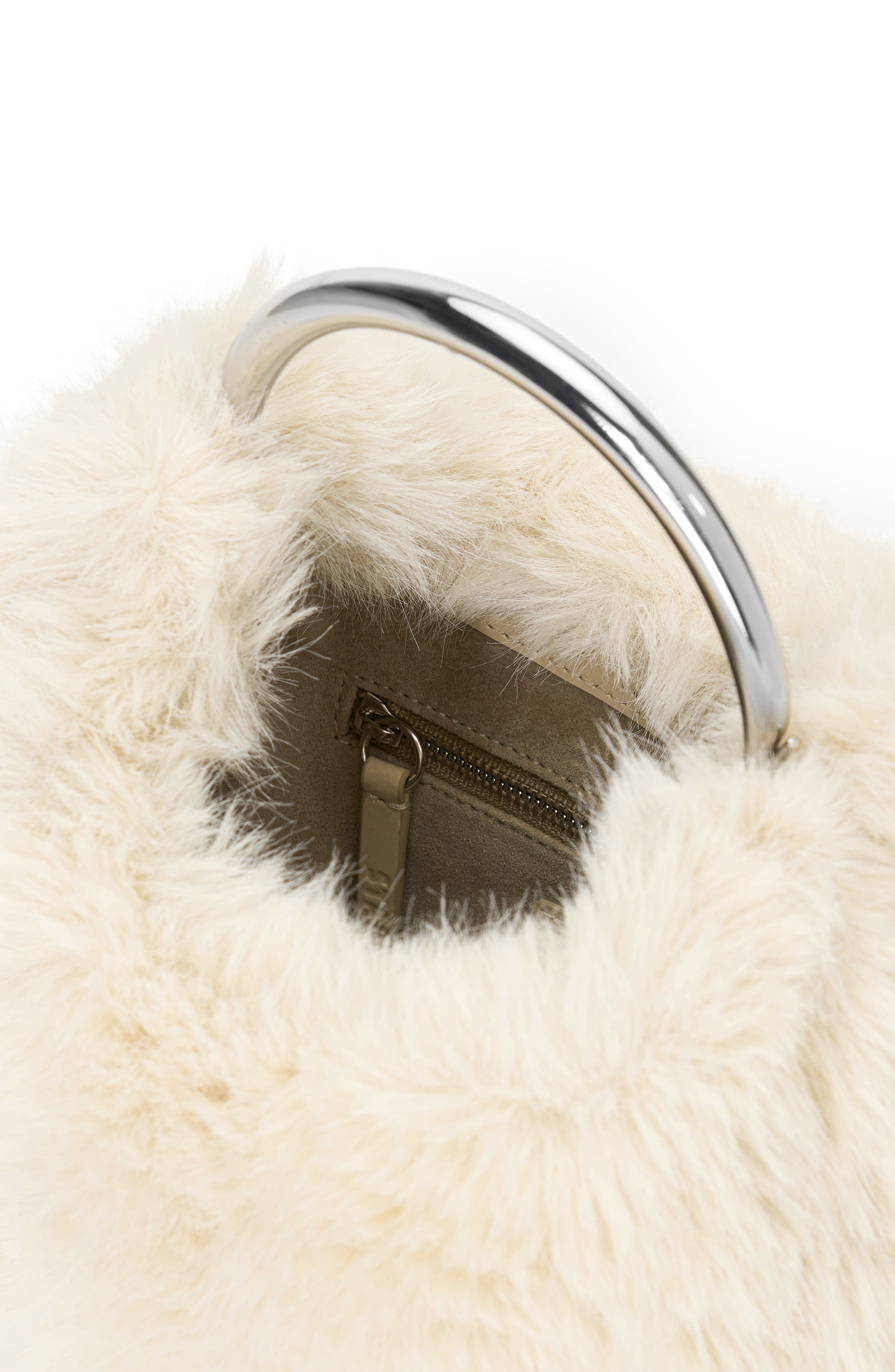 STAUD Romeo Faux Fur Top Handle Bag, Alternate, color, 