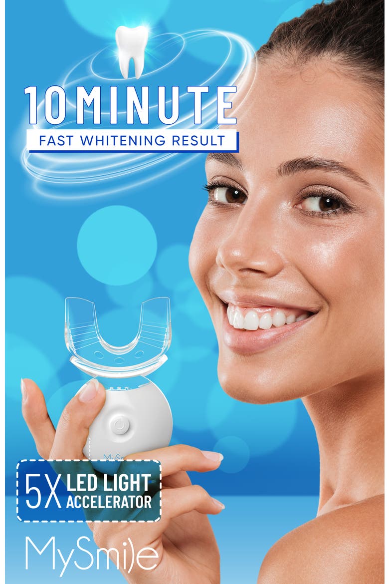 Teeth Whitening Kit with 5 LED Light, 18% CP Gel, Alternate, color, Blue